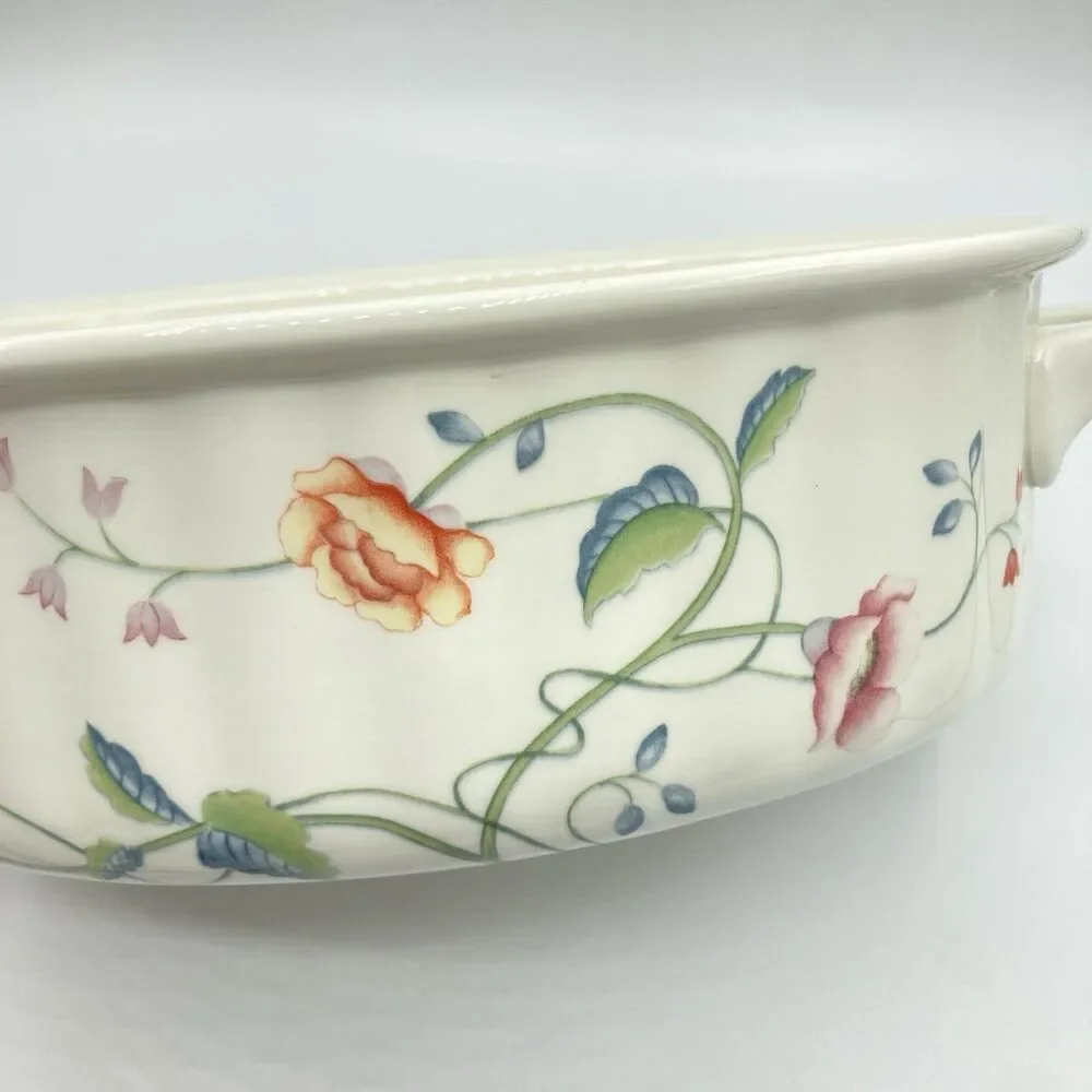 Vtg Villeroy & Boch Albertina 2 QT Oval Covered Casserole Tureen W Germany #1748